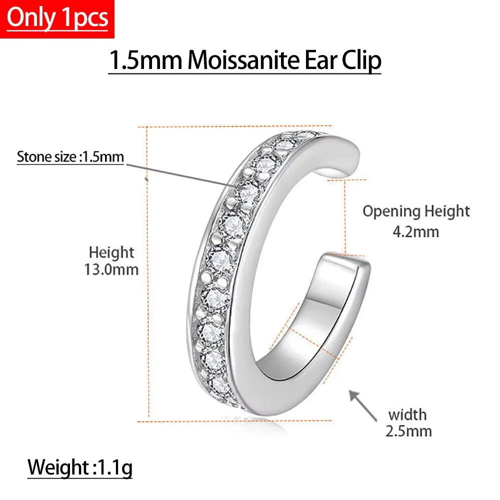 Serenity D Color Moissanite Earrings for Women Gift S925 Sterling Silver Freshwater Pearls Clip Earrings No hole to wear Jewelry - Madeinsea©