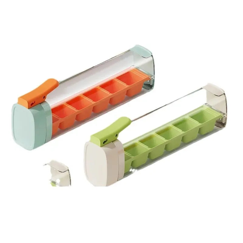 Ice Cube Mold and Trays Food-grade Ice Tray with Lid One Handed Deicing Pressing Ice Lattice Mold Spillproof Ice Cube Tray Maker