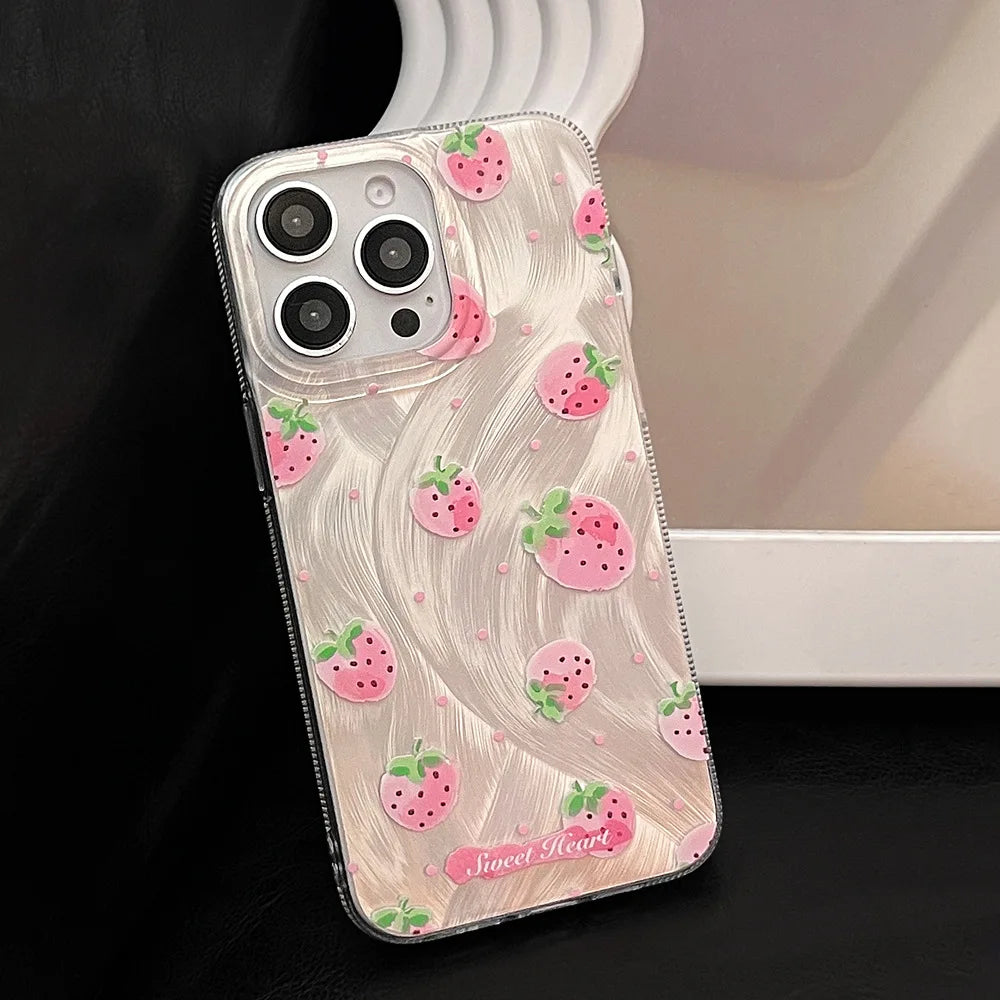 Luxuriöse, silberfarbene Laser-Handyhülle mit fröhlichem Muster für iPhone 11, 13, 14, 11, 12, 15, 16 Pro Max, XR, X, XS, 7, 8 Plus, SE2 – stoßfest