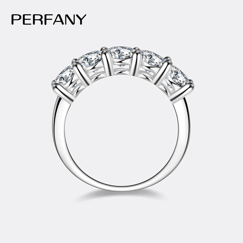 PERFANY Oval Cut Moissanite Ring for Women S925 Pure Silver 5 pieces 0.5CT Laboratory Certified Diamonds Luxury High-end Jewelry - Madeinsea©