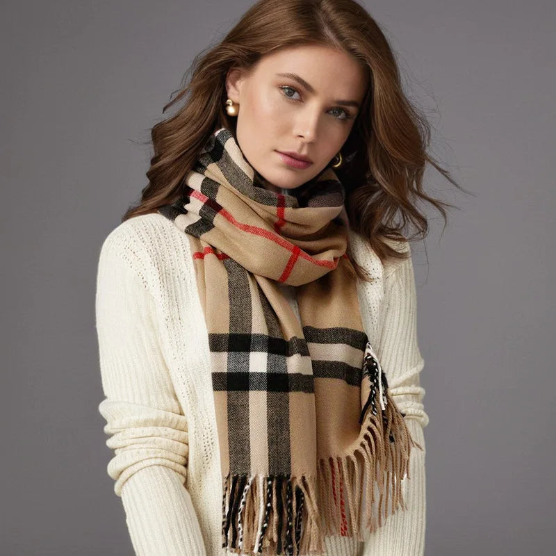 Unisex Winter Thermal Thick Scarf Fleece Lined Neck Warmer for Men Women Windproof Outdoor Accessory Decorate The Gift
