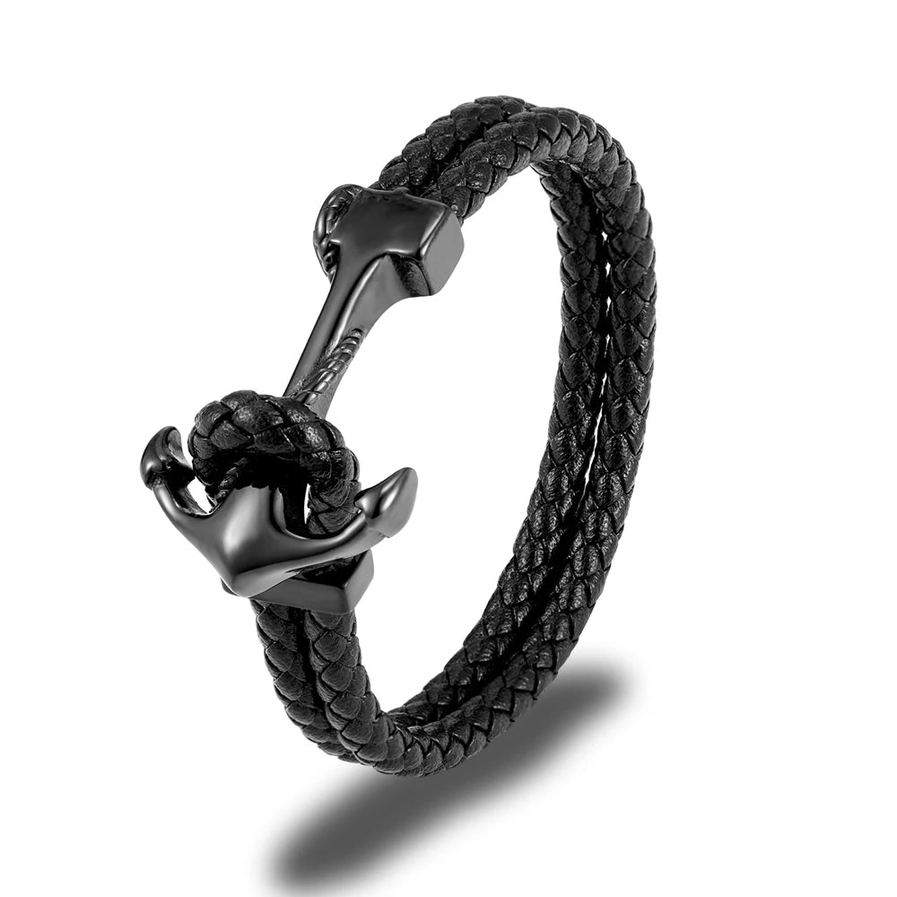 Luxury Anchor Leather Bracelet - Madeinsea©