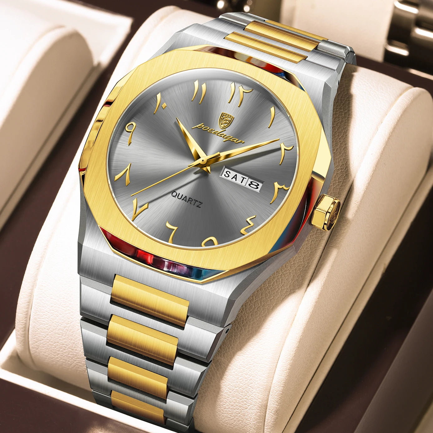 POEDAGAR Military Watch For Men Waterproof Luxury Week Calendar Man Wristwatch Quartz Stainless Steel Fashion Men's Watches Male - Madeinsea©