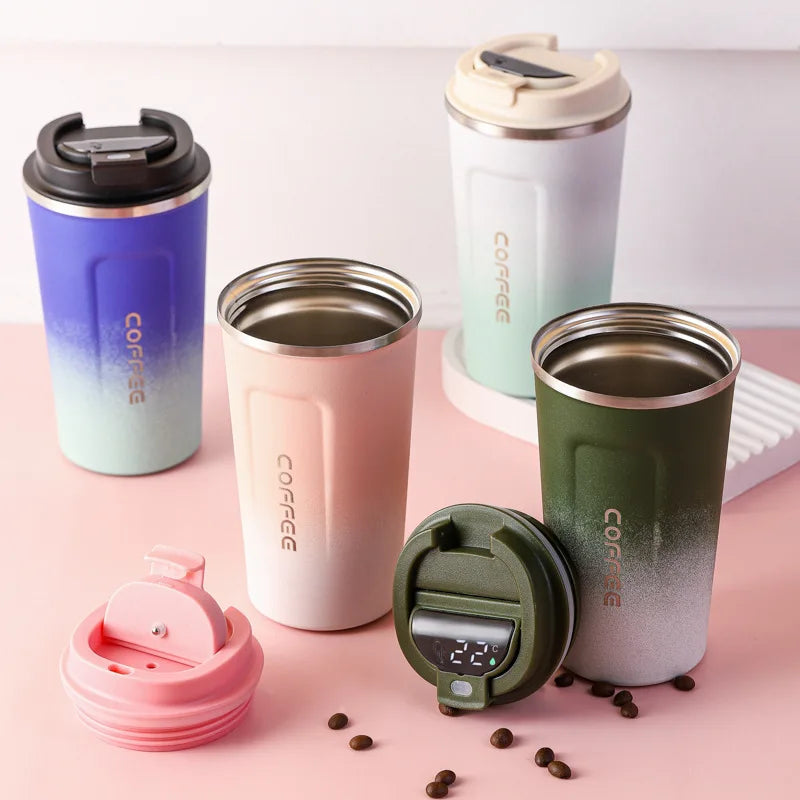 510ml Thermos Coffee Mug Stainless Steel Coffee Cup Temperature Display Vacuum Flask Thermal Tumbler Insulated Water Bottle