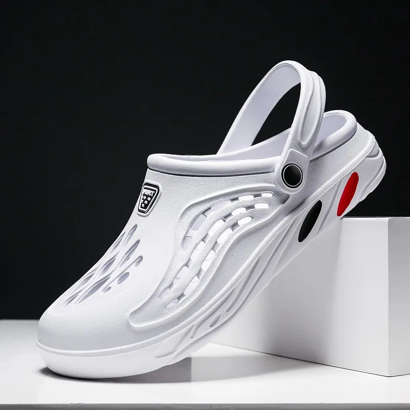 Summer Beach Men Sandals Breathable Men Casual Shoe Hole Shoes Light Clogs Home Garden Outdoor Male Flat Slippers Big Size 39-49