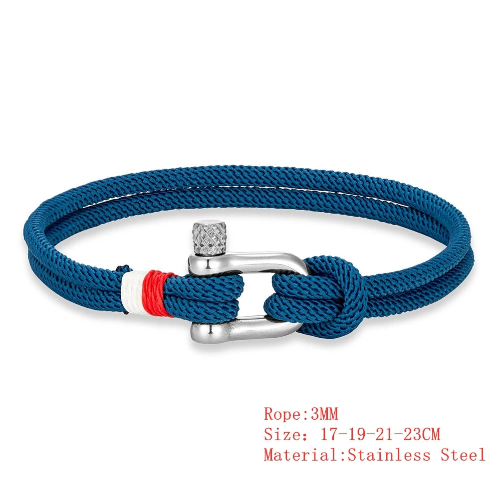 MKENDN Minimalist Lucky Rope Bracelet Stainless Steel Mini U-Shape Shackle Buckle Bracelets for Men Women Couple Gift