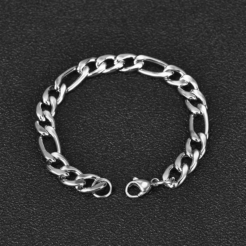 3/5/7/11mm Stainless Steel Figaro Chain Bracelet Bangle for Men Women Hiphop Trendy Wrist DIY Bracelet Jewelry