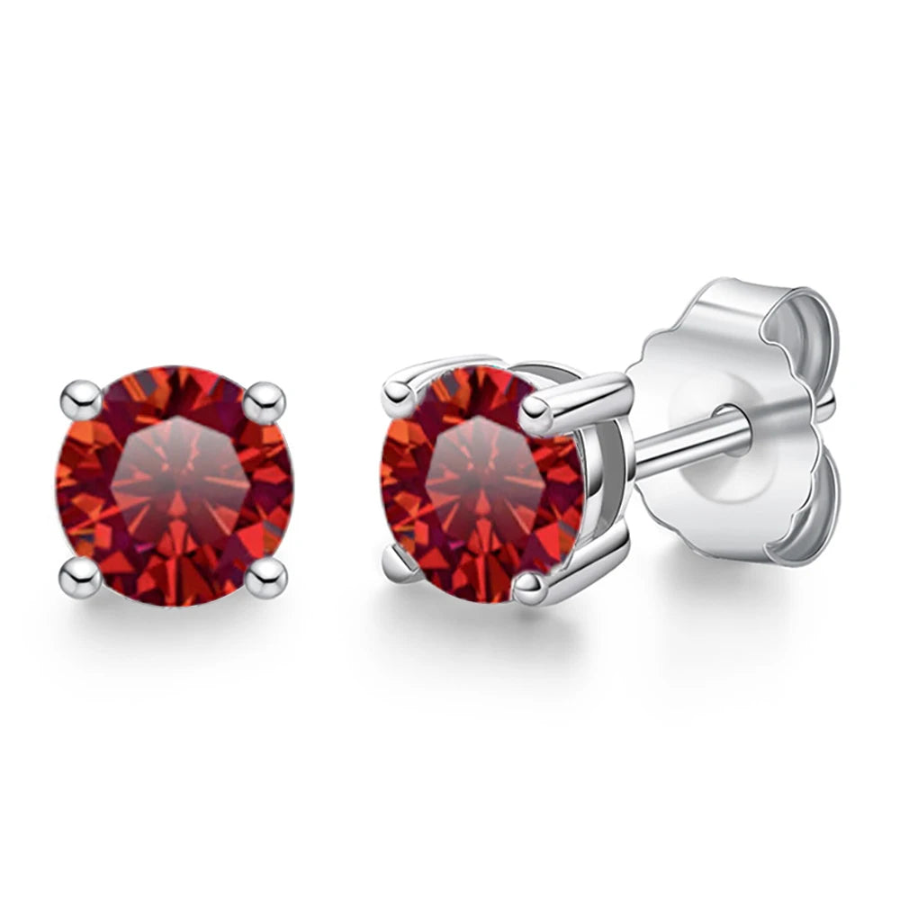 Serenity 0.5ct 1ct 2ct Four Claw Colorful Moissanite Earrings for Women 100% 925 Sterling Silver Plated 18K Stud Earring Jewelry - Madeinsea©