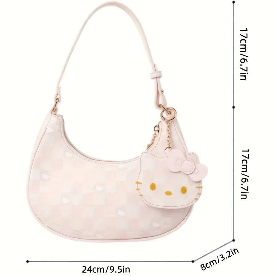 Sanrio 2026 New Sanrio Pink Cute Hello Kitty Armpit Bag, Cartoon Girl Fashion Versatile Shoulder Bag Handbag - Madeinsea©