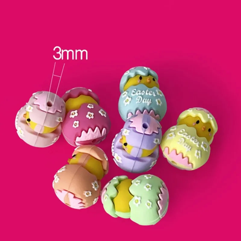 10pcs 3D Chick Silicone Beads Animal Focal beads For Jewelry Making DIY Pacifier Chain Bracelet Necklace Jewelry Accessories