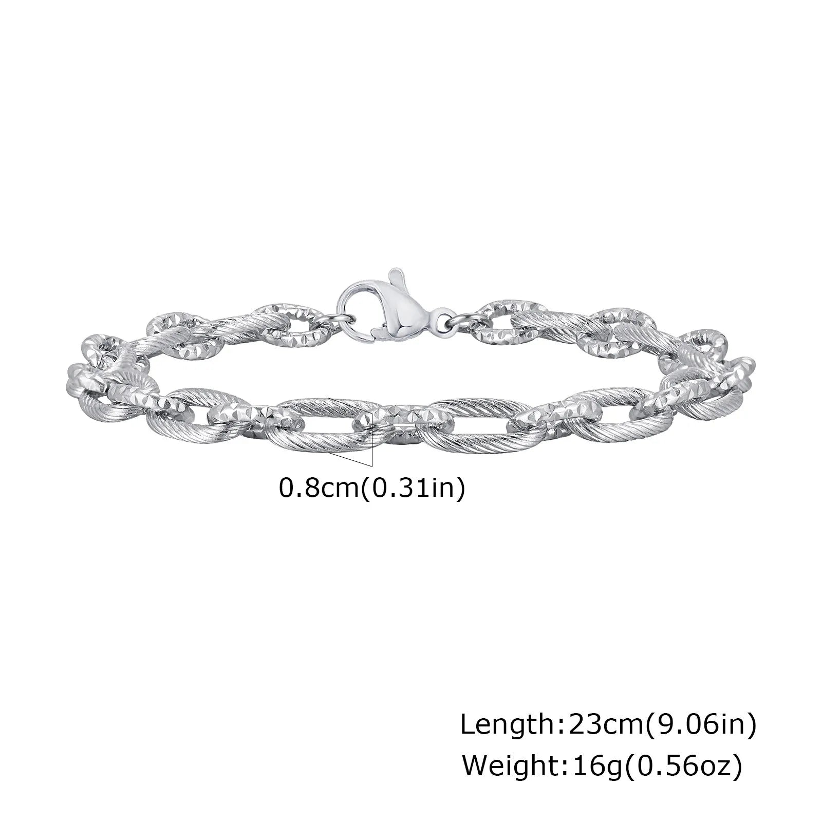 Vnox Cool Hand Made Stainless Steel Links Bracelets, Waterproof Mens Metal Chain Wristband, Punk Rock Jewelry