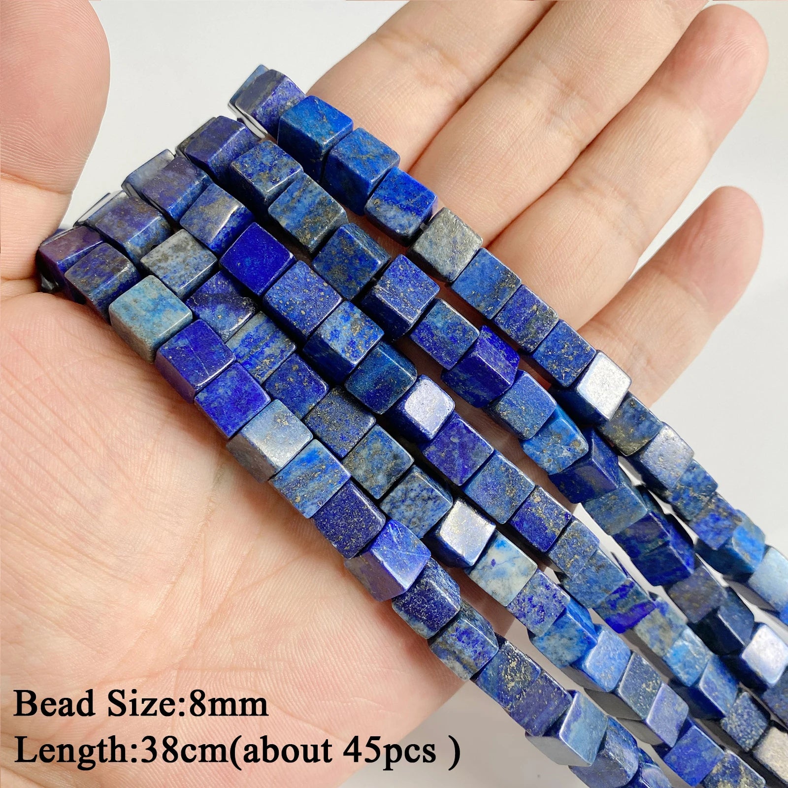 Natural Lapis Lazuli Healing Stone Bead Handmade Necklace Bracelet Bead Accessories For DIY Wisdom,Confidence,Prosperity Jewelry