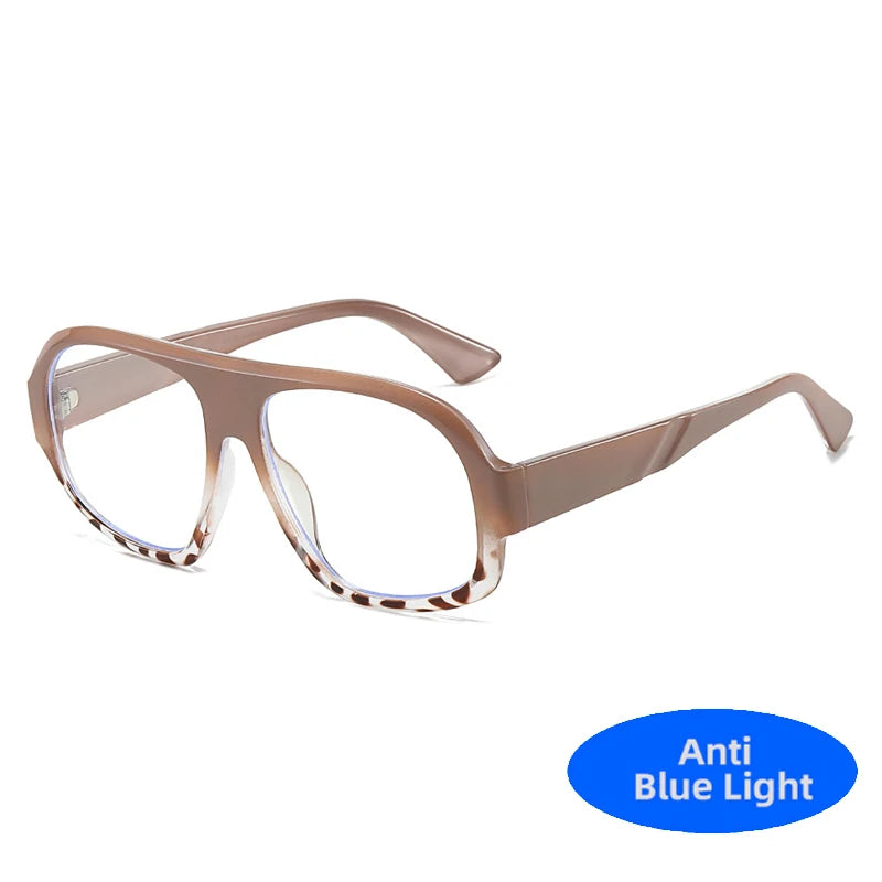 Oversized Pilot Anti Blue Light Glasses Vintage Brand Designer Optical Transparent Women's Eyeglasses Large Blue Light Glasses - Madeinsea©