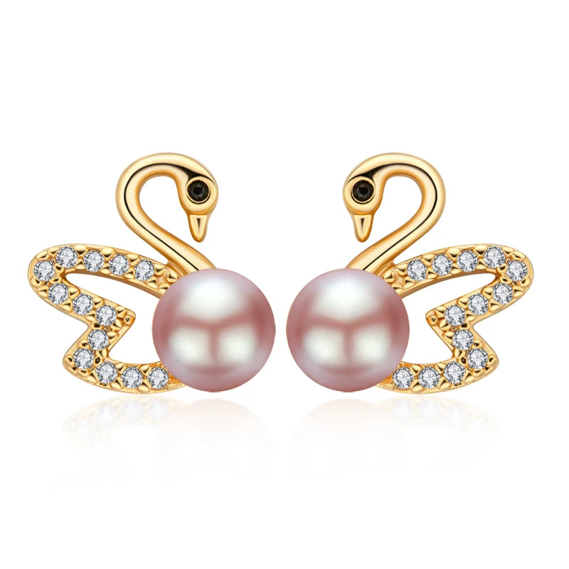 OXTAO Real Natural Freshwater Pearl Fashion Ladies Elegant Earring Jewelry Valentine's Day Girlfriend Birthday Wedding Gift