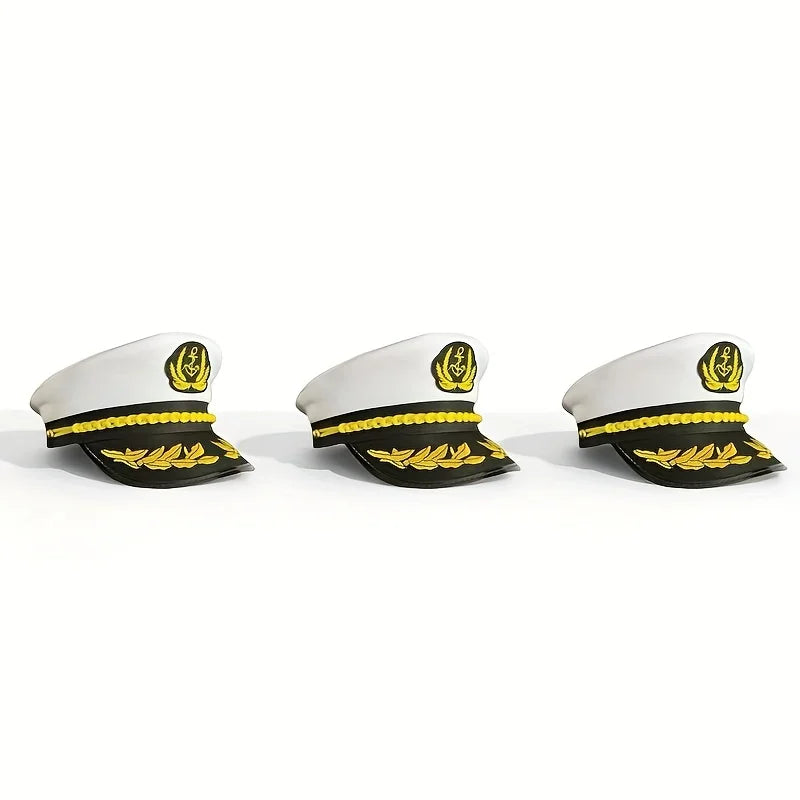 VENEZIA-Captain Navy Blue Cap, Striped Navy CapBurning man Party Cap for Cruise Ship Party，Adult Party，Cosplay，Outdoor