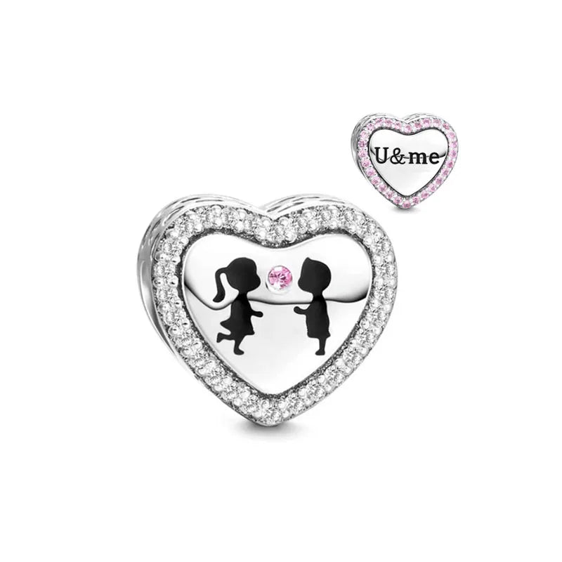 2025 Europe NEW 925 Sterling Silver Family Charm Dangle Pendant Bead Fit Women Original Bracelet Jewelry For Gift Mom Brother
