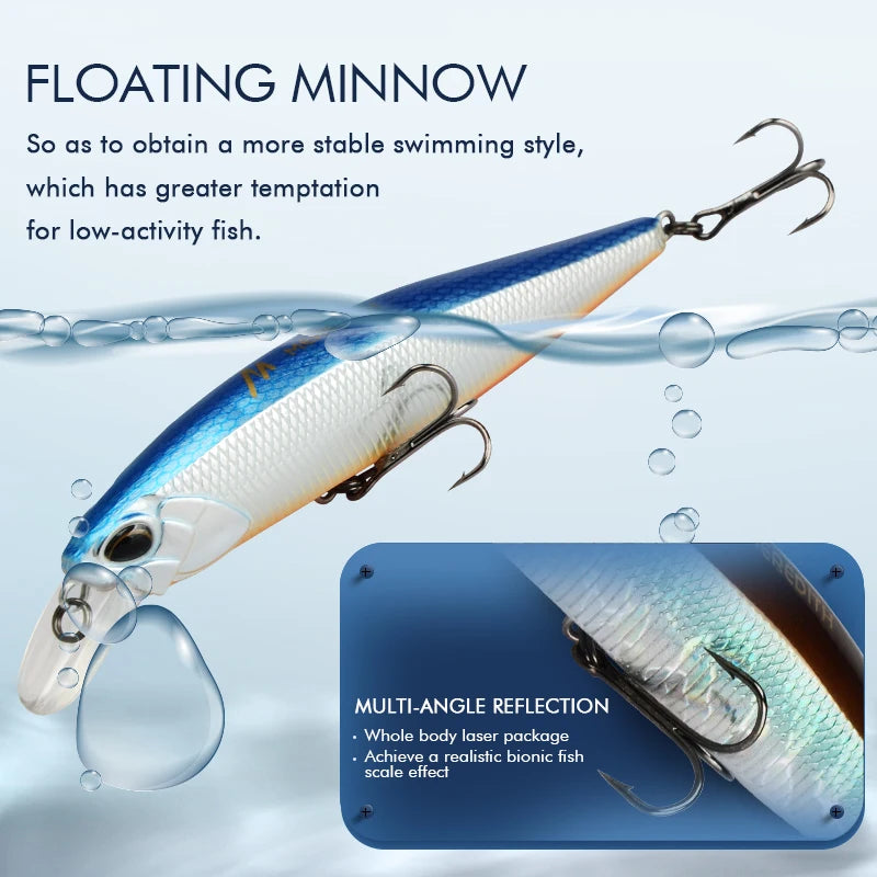 MEREDITH JERK MINNOW 100F 14g  Floating Wobbler Fishing Lure 24Color Minnow Lure Hard Bait Quality Professional Depth0.8-1.0m - Madeinsea©