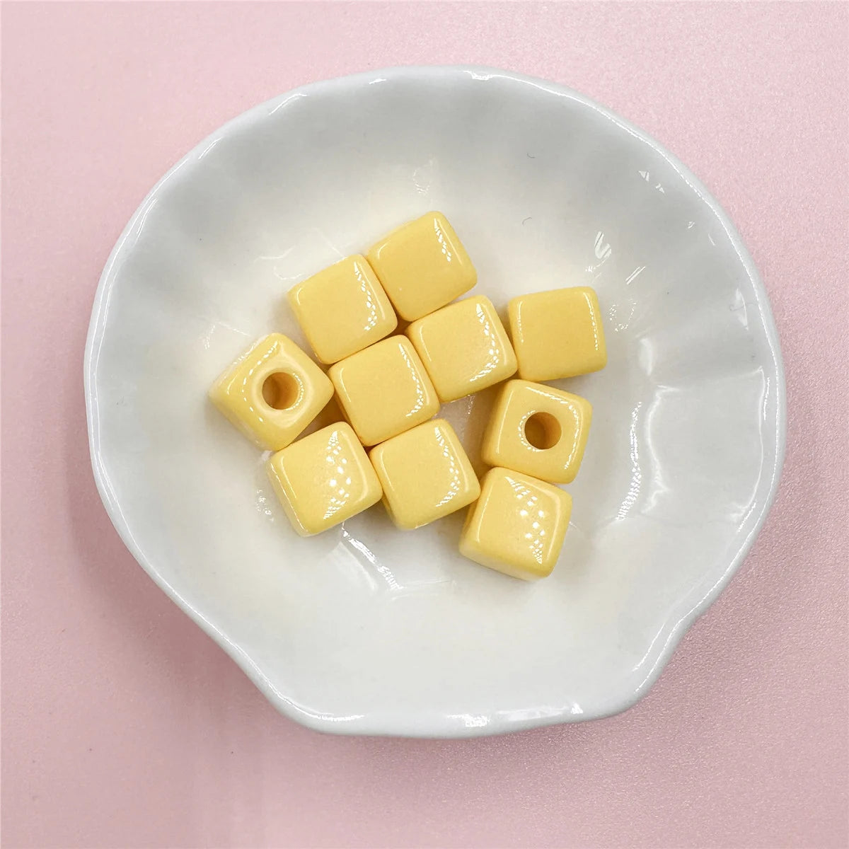 10pcs 10mm Square Shape Beads For Jewelry Making Spacer Candy color Acrylic Beaded Jewelry Materials