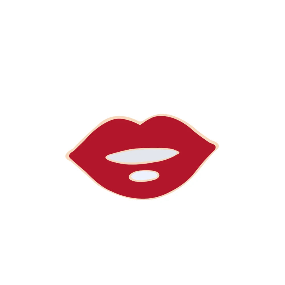 Sexy Girl Red Lips and Lipsticks Enamel Pins Women Charm Metal Brooches Coat Hat Bag Lapel Pin Badges Jewelry Accessories Gift