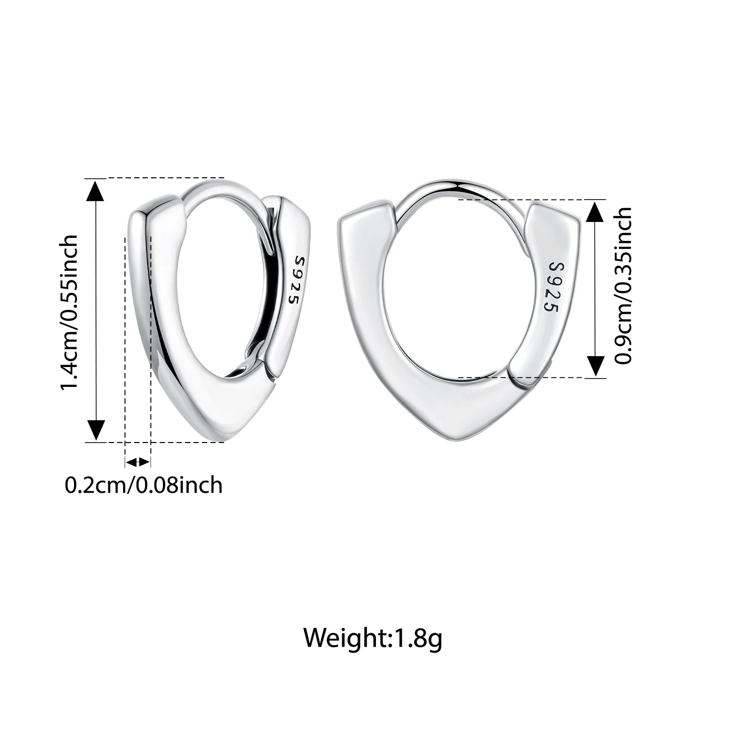 BAMOER Boucle d'oreille ovale géométrique en argent sterling 925 pour femme, style huggy, bijou minimaliste, cadeau idéal