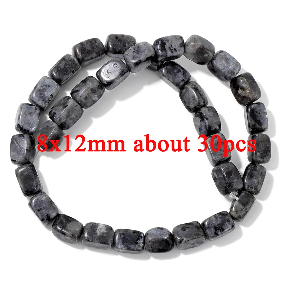 Natural Dark Labradorite Stone Bead Black Spectrolite Faceted Round Leaf Square Loose Spacer Beads For Jewelry Making Handmade