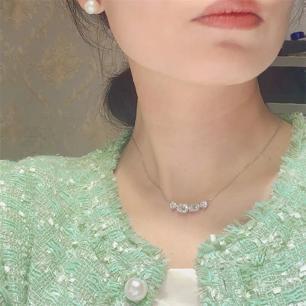 Serenity 5cttw D Color Moissanite Pendant Necklace for Women 100% S925 Sterling Silver Plated 18K Lab Diamond Neck Chain Jewelry - Madeinsea©