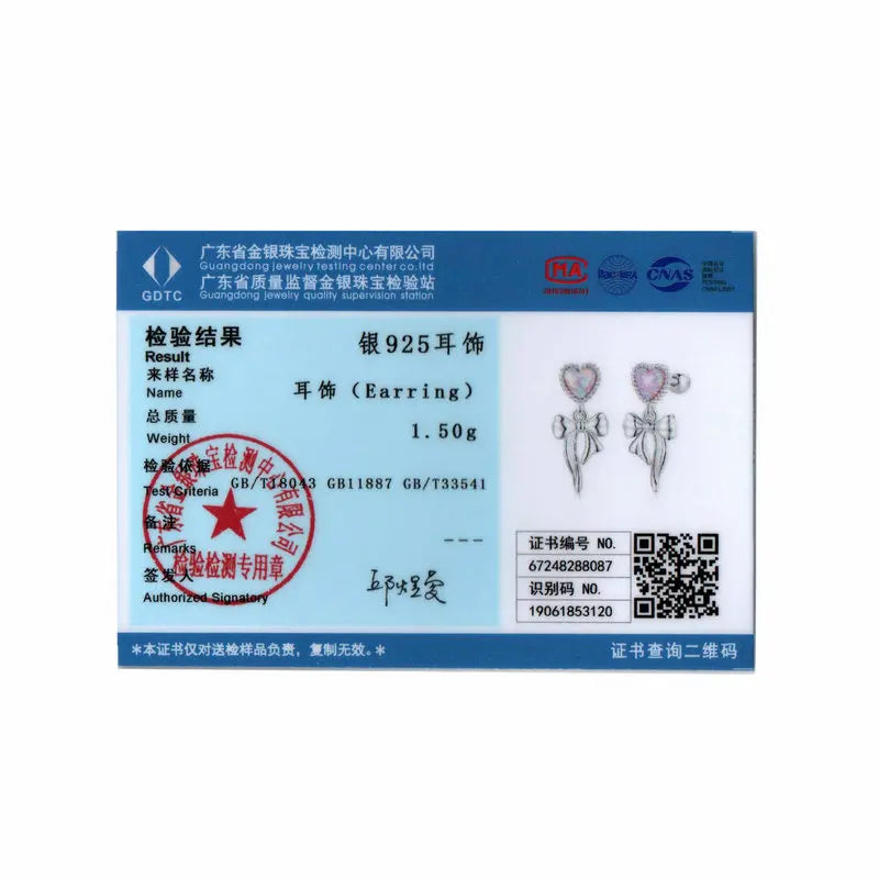 Boucles d'oreilles à tige en argent sterling 925 avec opale et diable BISAER - Boucles d'oreilles à tige en forme de nœud papillon plaquées or blanc pour femme et fille - Bijoux fins - Cadeau