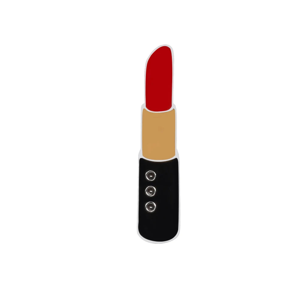 Sexy Girl Red Lips and Lipsticks Enamel Pins Women Charm Metal Brooches Coat Hat Bag Lapel Pin Badges Jewelry Accessories Gift