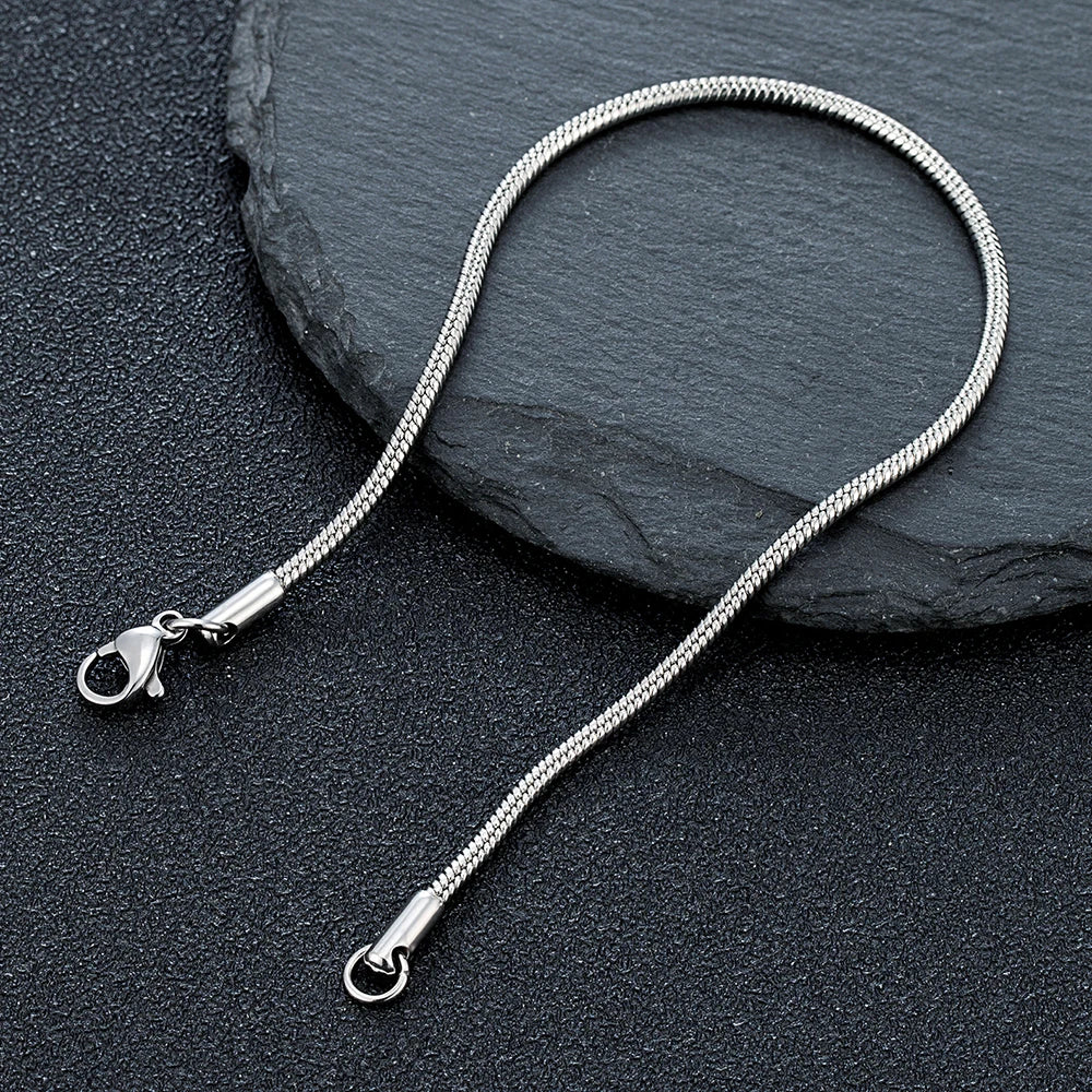 MKENDN Simple Style Mens Bracelet 1mm Thin Silver Snake Bracelet Chain Snake Chain Mens Women Couple Lover Jewelry Gifts