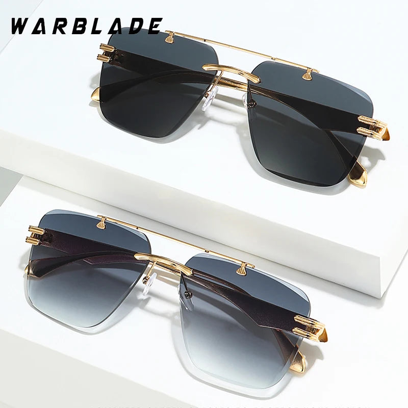 2025 INS Beliebte Randlose Pilot Sonnenbrille Männer Frauen Quadratische Schattierungen Retro Marke Weibliche Sonnenbrille Vintage-Mode Oculos De Sol