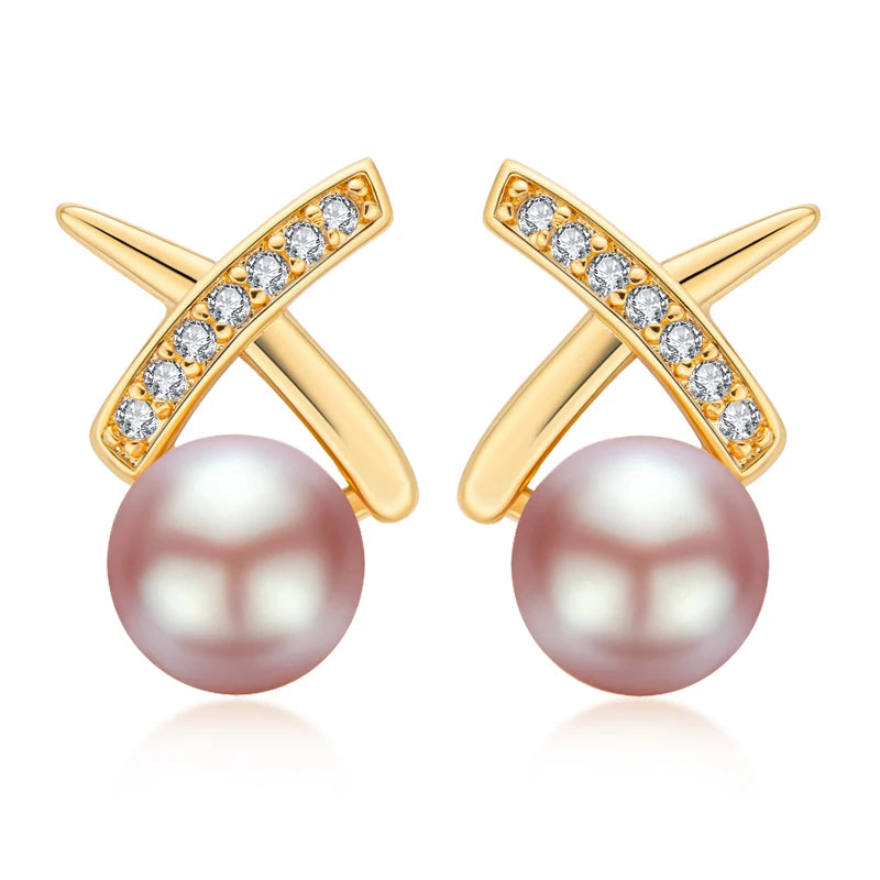 OXTAO Real Natural Freshwater Pearl Fashion Ladies Elegant Earring Jewelry Valentine's Day Girlfriend Birthday Wedding Gift