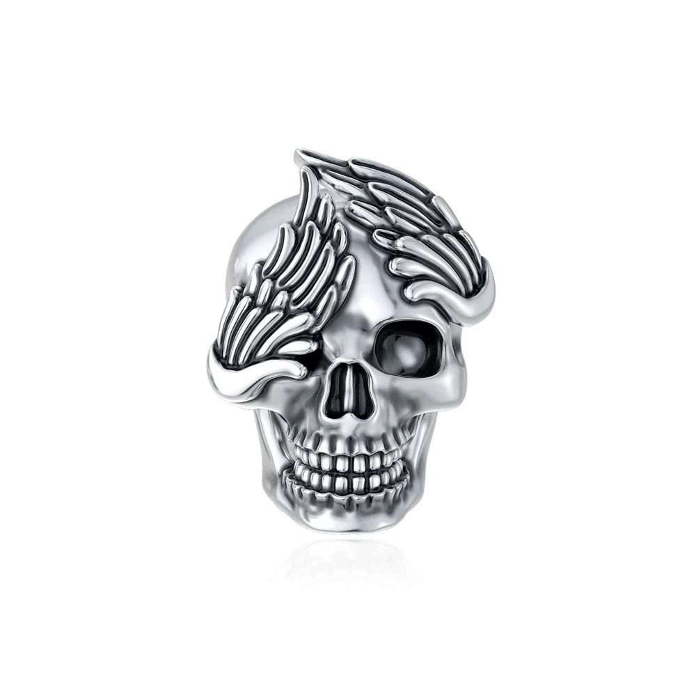 Classic 925 Sterling Silver Crown Skull Beads & Rose Pistol Dangle Charm Fits Bracelet Exquisite Necklace Jewelry Gifts