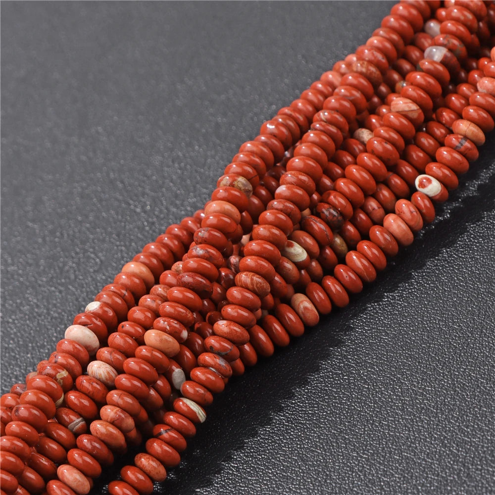 Natural Flat Round Stone Beads Abacus Shape Jaspers Quartzs Gems Beads For DIY Necklace Earrings Jewelry Making Accessori 2*4mm