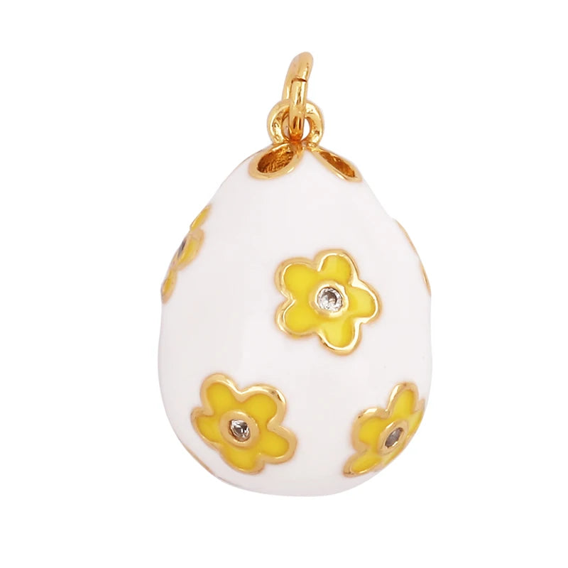 Fashion Newest Colourful Enamel Ball Shape Big Size Charm Pendant,Gold Plated Eye Flower DIY Necklace Jewelry Accessories L04
