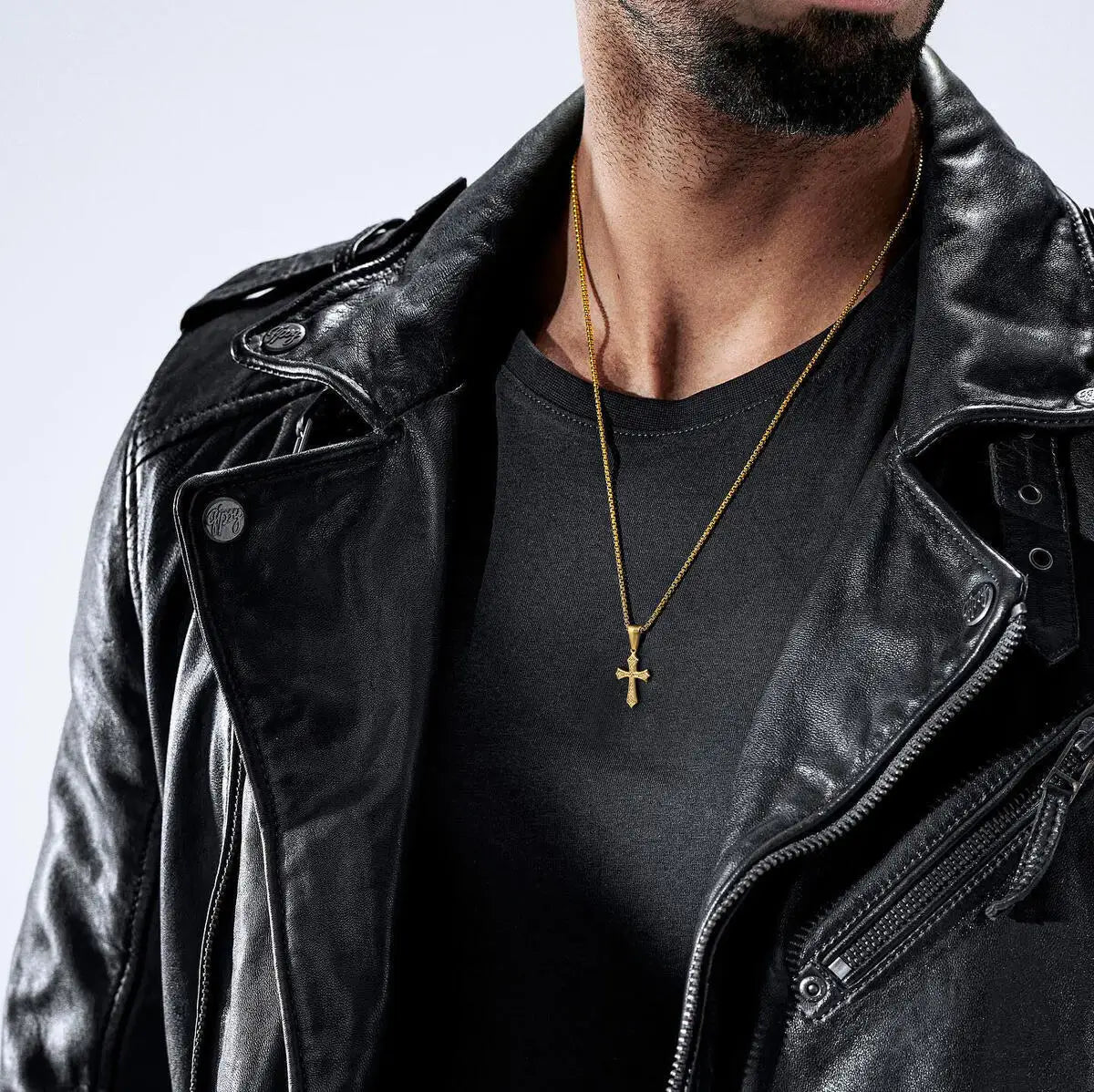 Vnox Small Stainless Steel Cross Necklaces, Retro Personality Pendant Accessories, Religion Faith Jewelry Gift