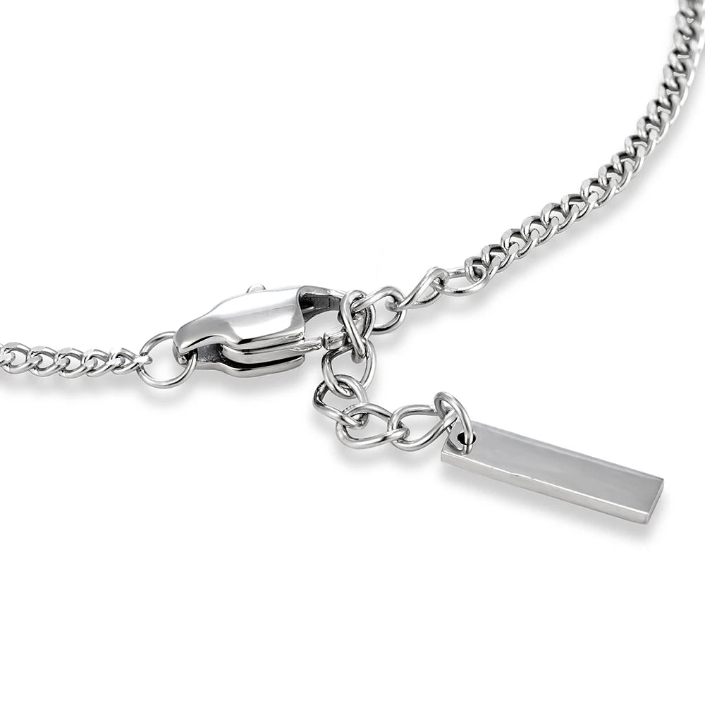 MKENDN Minimal Cuban Link Chain Bracelet 3mm Waterproof Bracelet Men Women Chain Bracelet Couple Jewelry Gifts