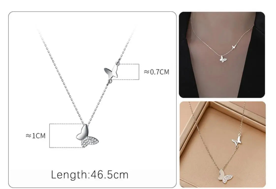 New Arrivals 925 Sterling Silver Butterfly Necklaces Pendant Hot Sale Pure Silver Jewelry for Women