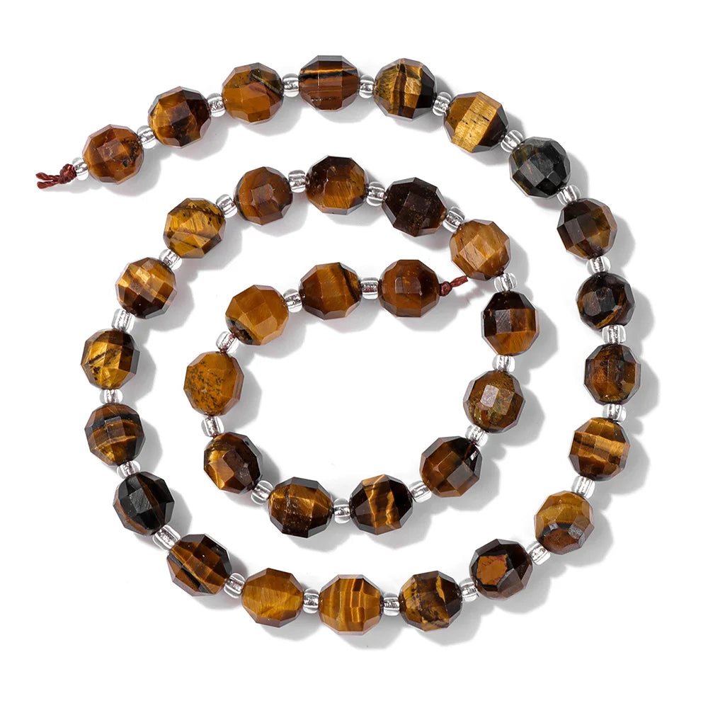 High Quality Yellow Tiger Eye Stone Beads Natural Round Heart Rondelle Cube Irregular Loose Spacer Bead For Jewelry Making DIY