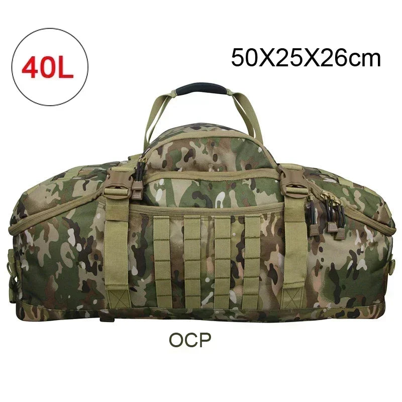 LQARMY 40L 60L 80L Men Sport Gym Bag Tactical Waterproof Backpack Sports Travel Bags Molle Camping Backpacks