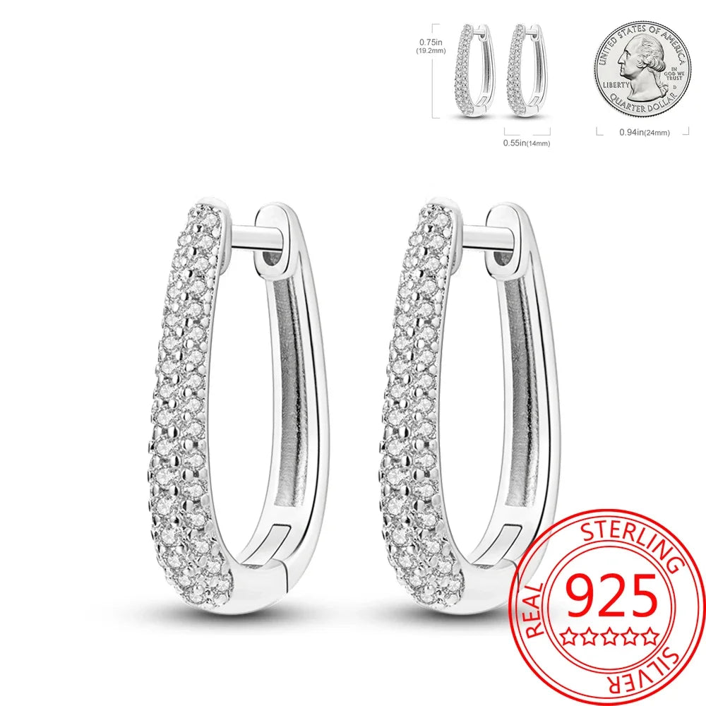 Ear Ring Series 925 Sterling Silver Star Moon Unicorn Tulip Flower Butterfly Bee Geometry Earrings Ladies Pairing with Jewelry