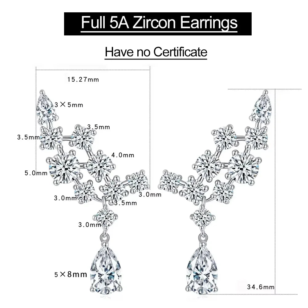 Serenity 4.8ct D Color Moissanite Necklace Women Bridal Gift 100% S925 Sterling Silver Sparkling Lab Diamond Pendant Neck Chain - Madeinsea©