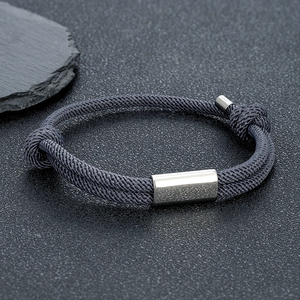 MKENDN Personalised Bracelet for Men Women Sailing Rope Bracelets Custom Birthday Gift for Her Him Handmade Boho Jewelry