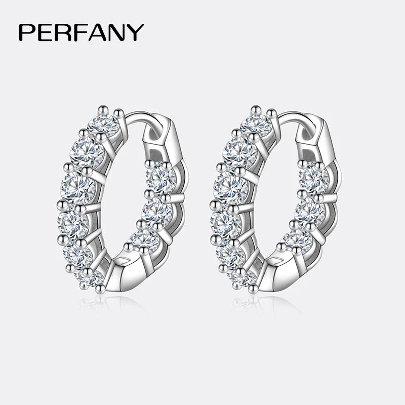 PERFANY 1.8CT All Moissanite Earrings for Women S925 Pure Silver GRA Certified Diamond Temperament Fashion Wedding Party Jewelry - Madeinsea©