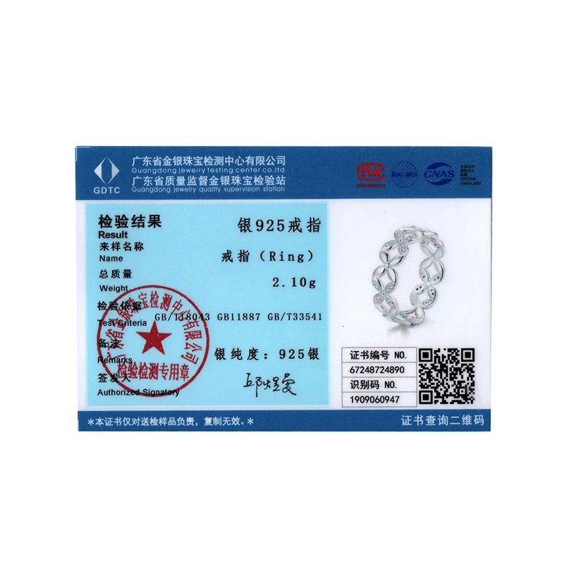 BISAER Bague en argent sterling 925 à quatre pétales avec sertissage pavé et bande en zircon blanc plaqué pour femme, bijoux fins de fête EFR614