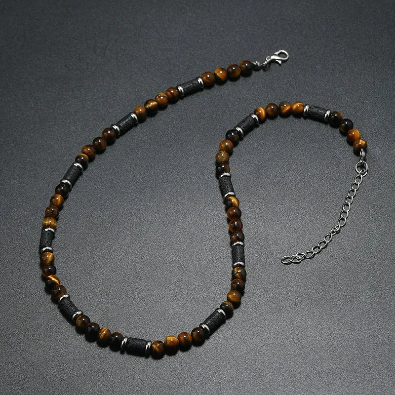 Vintage Bohemian Summer Jewelry Ethnic Style Jewelry Brown Coconut Shell Wood Beads Natural Stone Necklace Men's Jewelry