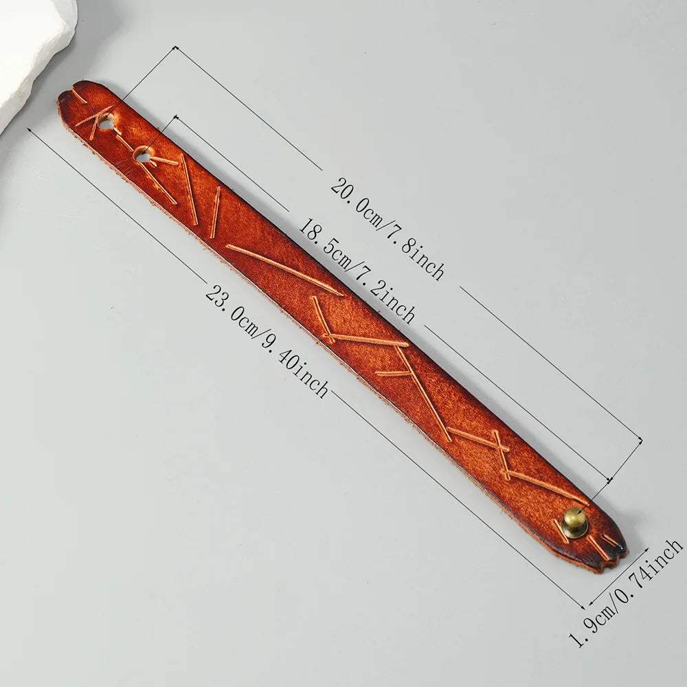 MKENDN Vintage Armband aus Rindsleder, breit, verstellbar, Freundschaftsarmband für Damen und Herren