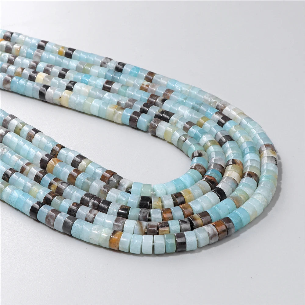 Natural Flat Round Disc Beads 6x3mm Sea Sediment Amethysts Rondelle Spacer Stone Bead For Jewelry Making DIY Bracelet Earrings