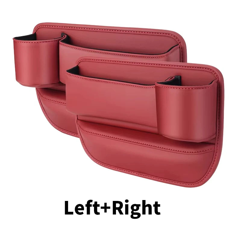 Car Seat Gap Filler Automotive Seat Leather Storage Box with Cup Holder Universal Seat Gap Organizer Adjustable Seat Storage Box - Madeinsea©