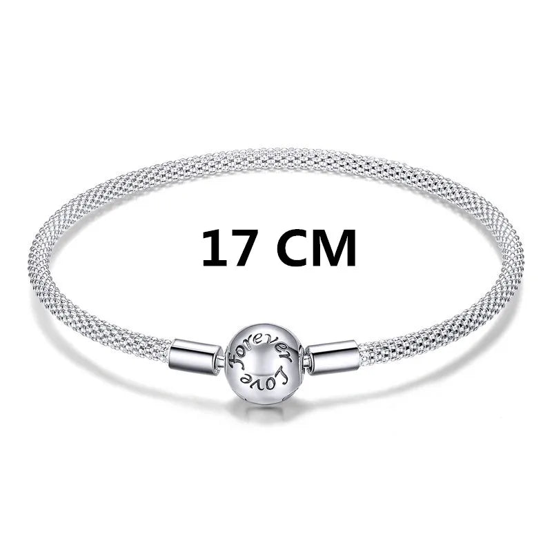 BISAER Bracelet en argent sterling 925 massif, maille serpent, zircon, bracelet et jonc avec breloque œil de démon bleu, tailles 17 à 21