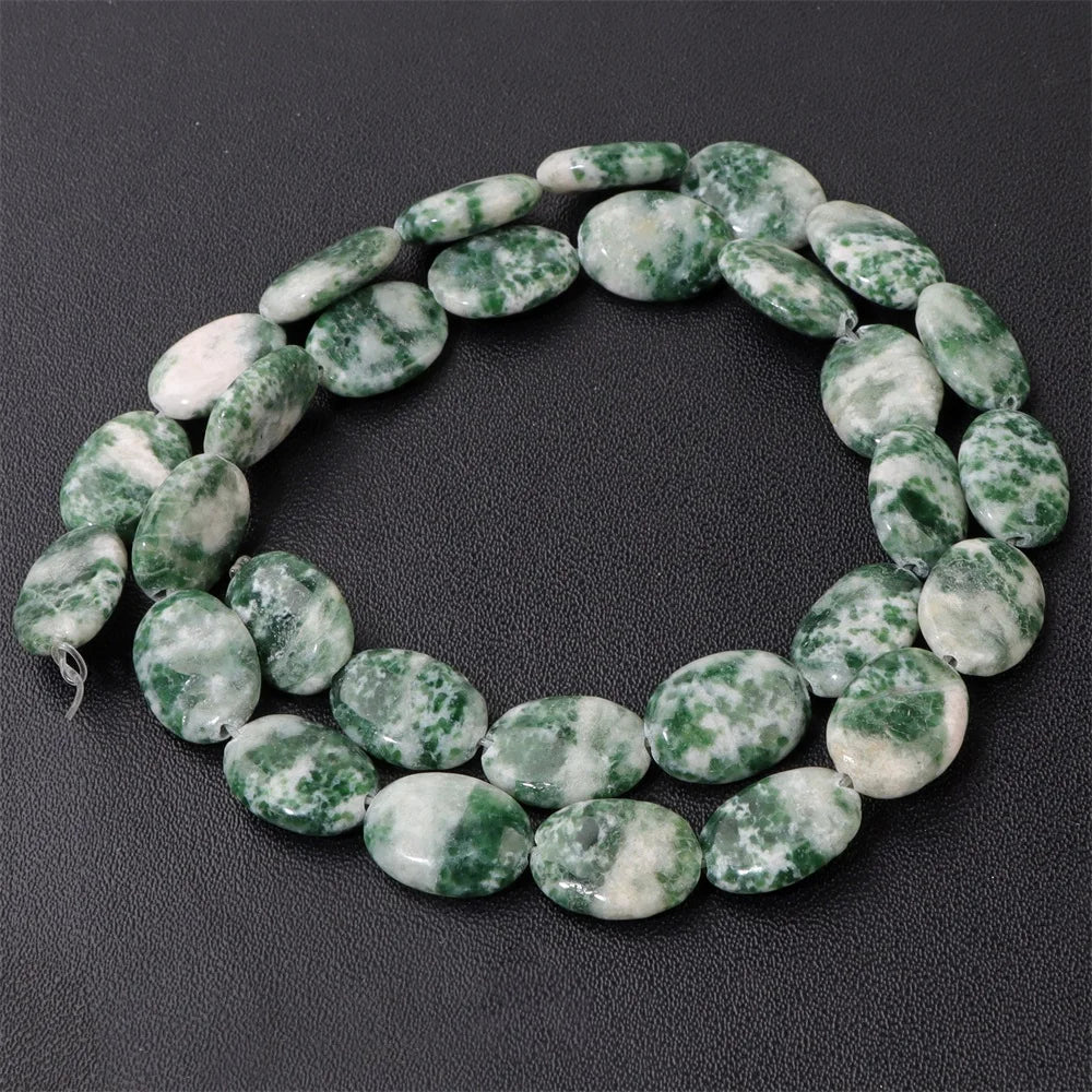 10x15mm Natural Stone Bead Flat Oval Shape Amazonite Rose Quartzs Amethysts Beads For Jewelry Making Necklace Bracelet Handmade